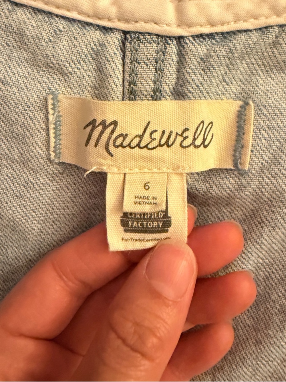 Madewell Light Blue Denim Vest with Button Front - Picture 3 of 7
